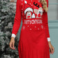 MERRY CHRISTMAS Graphic Pleated Sweater Dress