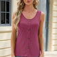 Decorative Button Round Neck Tank