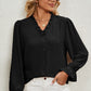 Button Up Flounce Sleeve V-Neck Shirt