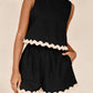 Contrast Trim Sleeveless Top and Shorts Set