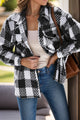 Plaid Button Up Long Sleeve Jacket Plaid