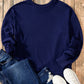 High-Low Round Neck Long Sleeve Sweatshirt