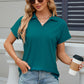 Johnny Collar Short Sleeve Blouse