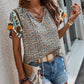 Tied Printed Short Sleeve Blouse