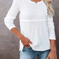 Cutout Round Neck Long Sleeve T-Shirt