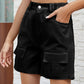 Pocketed High Waist Denim Shorts