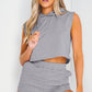 Hooded Crop Top & Pocketed Shorts Set