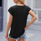 Pocketed Heathered Cap Sleeve T-Shirt