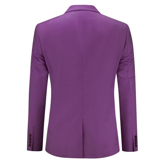 Mens Solid Color Single Vent 1 Button Blazer