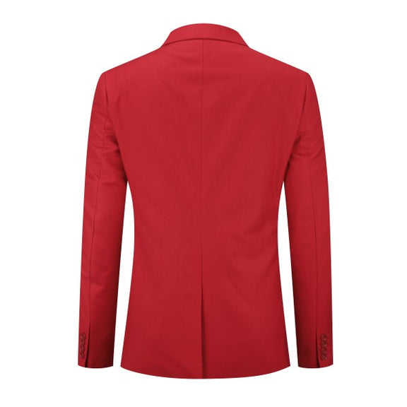 Mens Solid Color Single Vent 1 Button Blazer