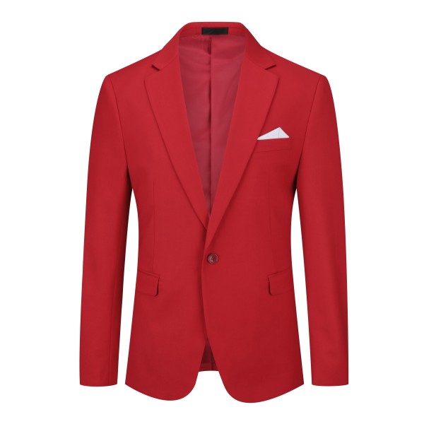 Mens Solid Color Single Vent 1 Button Blazer