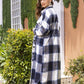 MeiMei Plaid Button Up Dropped Shoulder Coat