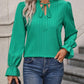 Frill Tie Neck Flounce Sleeve Blouse