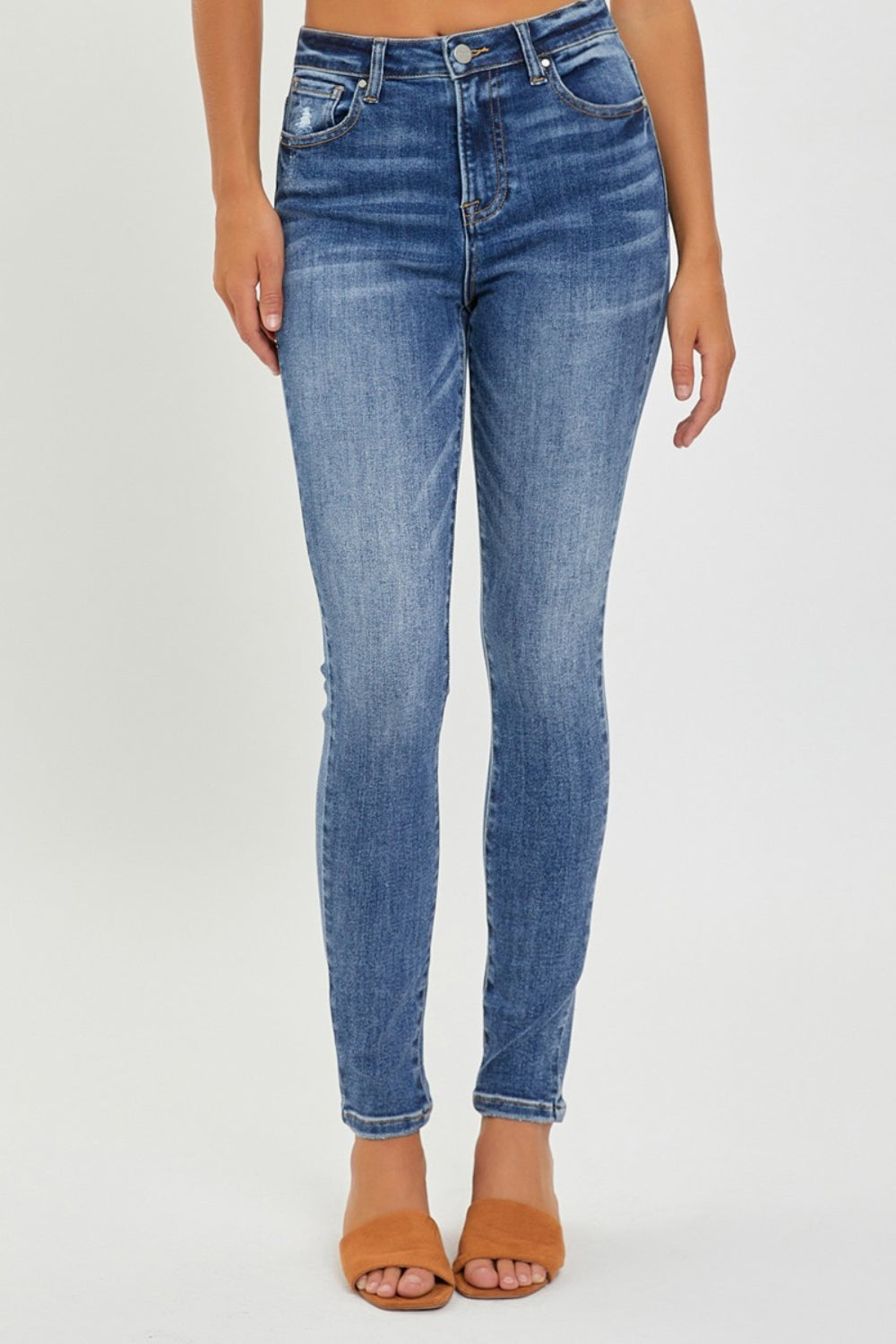 RISEN Full Size Mid Rise Ankle Skinny Jeans