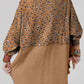 Textured Leopard Dropped Shoulder Blouse