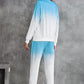 Gradient Round Neck Sweatshirt and Joggers Set