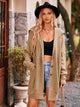 Dropped Shoulder Long Sleeve Cardigan Camel