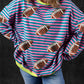 Striped Football Long Sleeve Sweatshirt