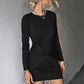 Twist Front Ruched Long Sleeve Mini Dress