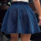 Buttoned Mini Denim Skirt