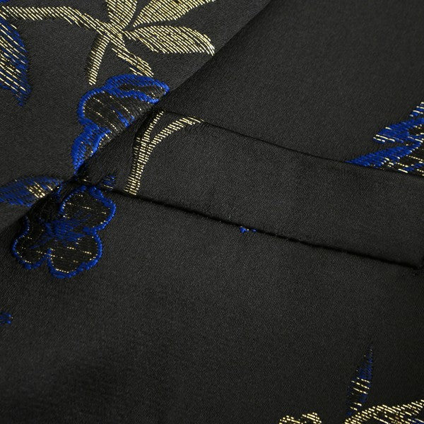 Mens One Button Notched Lapel Embroidered Blazer