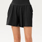 Pocketed Elastic Waist Active Shorts