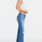 BAYEAS Full Size Mid Waist Distressed Ripped Straight Jeans