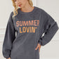 SUMMER LOVIN Graphic Textured Pullover Sweatshirt