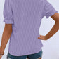 Ruffled Notched Short Sleeve T-Shirt