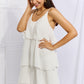 Culture Code By The River Full Size Cascade Ruffle Style Cami Dress in Soft White