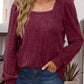 Square Neck Long Sleeve Top