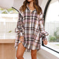 Plaid Lantern Sleeve Shirt