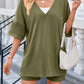 V-Neck Half Sleeve Top and Shorts Set