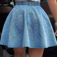 Buttoned Mini Denim Skirt