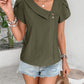 Honey Asymmetrical Neck Petal Sleeve Blouse