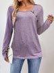 Square Neck Long Sleeve T-Shirt Lavender
