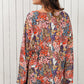 Double Take Floral V-Neck Long Sleeve Blouse