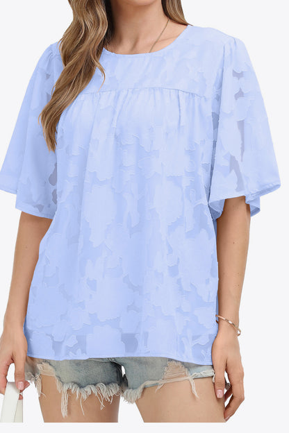 Round Neck Half Sleeve Blouse