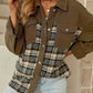 Plaid Collared Denim Jacket