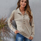 Half Button Dropped Shoulder Blouse