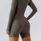 Half Zip Long Sleeve Active Romper