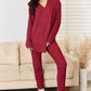 Basic Bae Full Size Notched Long Sleeve Top and Pants Set