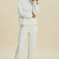 Double Take Full Size Texture Round Neck Long Sleeve Top and Pants Set