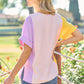 Hailey & Co Full Size Color Block Short Sleeve Top