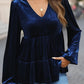 Perfee V-Neck Balloon Sleeve Peplum Blouse