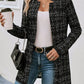 Plaid Open Front Long Sleeve Blazer