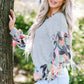 Printed V-Neck Long Sleeve Blouse