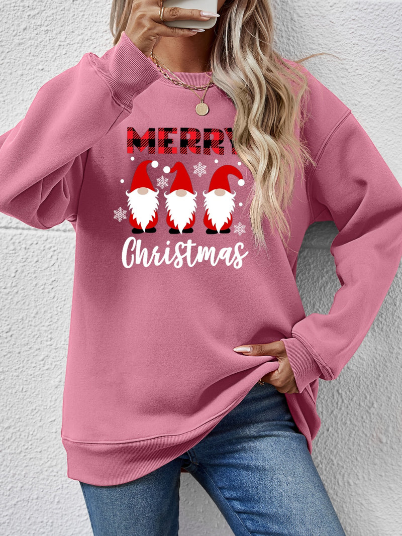 MERRY CHRISTMAS Long Sleeve Sweatshirt Moonlit Mauve