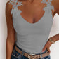 Full Size Lace Detail Scoop Neck Tank