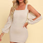 Square Neck Split Sleeve Mini Dress